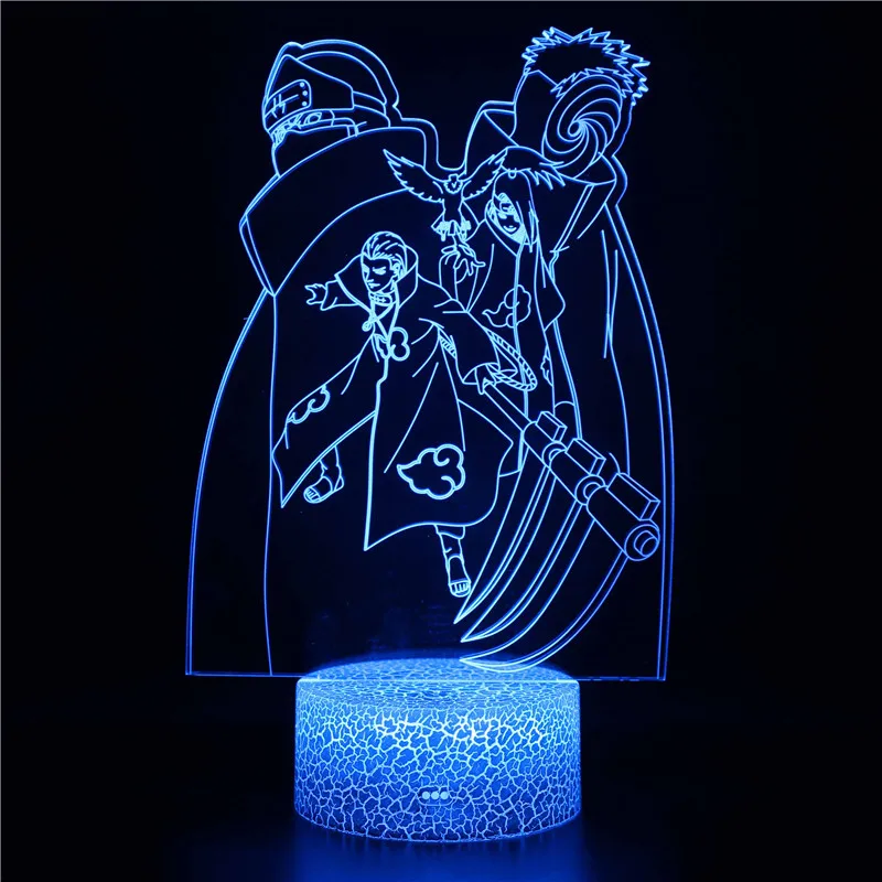 Акриловый 3D светильник Наруто удзумаки Учиха Итачи декоративная настольная