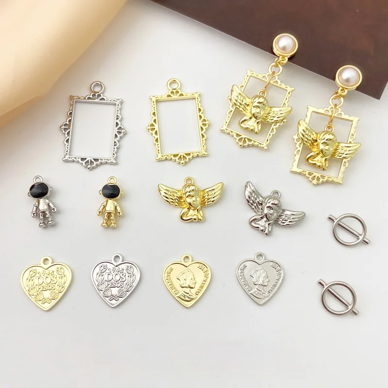 

Diy ожерелье серьги материал Винтаж картина маслом Рамка Ангел Серьги Аксессуары астронавт любовь кулон