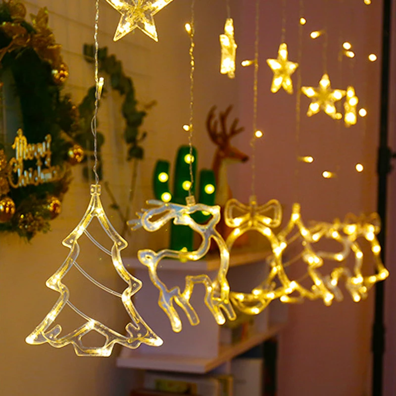 Рождественская форма елка лось колокольчик звезда светодиодный светодиодная