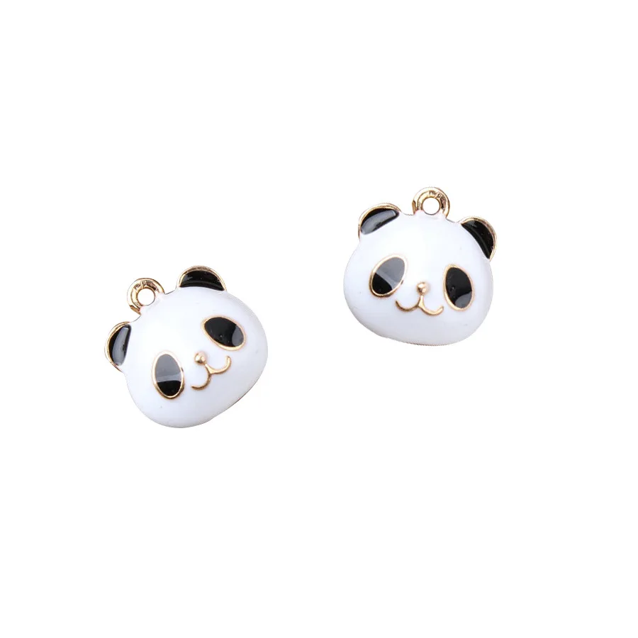 10pcs/Set Simple Drop Oil Alloy Pendant DIY Handmade Panda Pearl Kitten Bracelet Accessories Charms for Jewelry Making | Украшения и