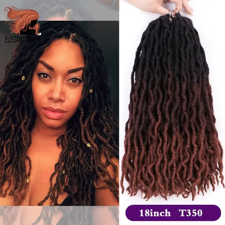 Элегантный MUSES Goddess Nu Locs, мягкие вязанные крючком волосы, косички, 12, 18 дюймов, faux Locs CURLY, синтетические волосы, предварительно петля, вязанные крючком косички
