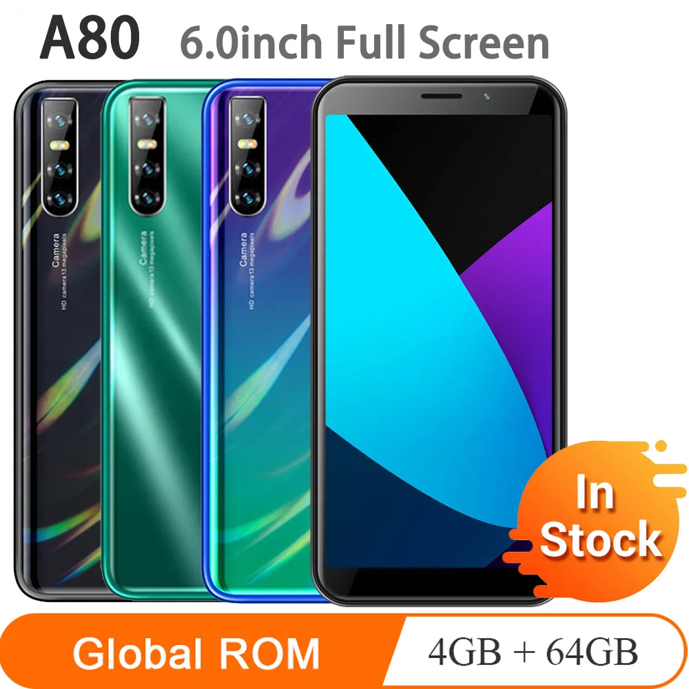 A80 смартфон с 5 дюймовым дисплеем четырёхъядерным процессором ОЗУ 4 Гб ПЗУ 64 ГБ 13
