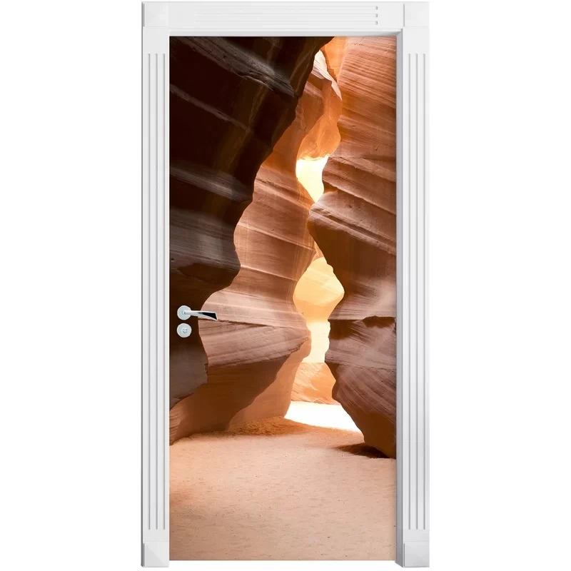 Художественная 3D картина желтая горная дверь наклейка сделай сам домашний декор