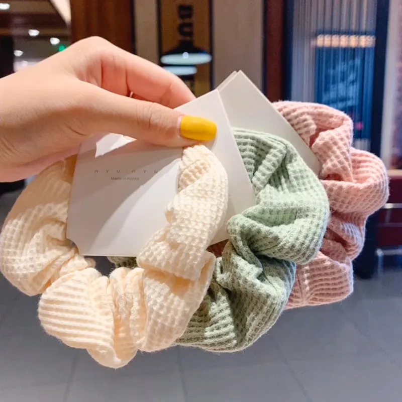 

[Xwen] Japanese Korean Girls Lovely Hair Band Solid Color Large Coil Circle Simple Hair Rope Sweet Wind Head Rope Hair