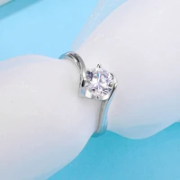 Dazzling Sterling Silver Moissanite Solitaire Ring 4