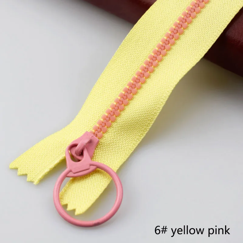 10 шт. Meetee 15-40 см 3# закрытый конец смолы молнии тяговое кольцо молния слайдер голова для шитья сумки кошелек ткань аксессуары ремесла - Цвет: 6 yellow