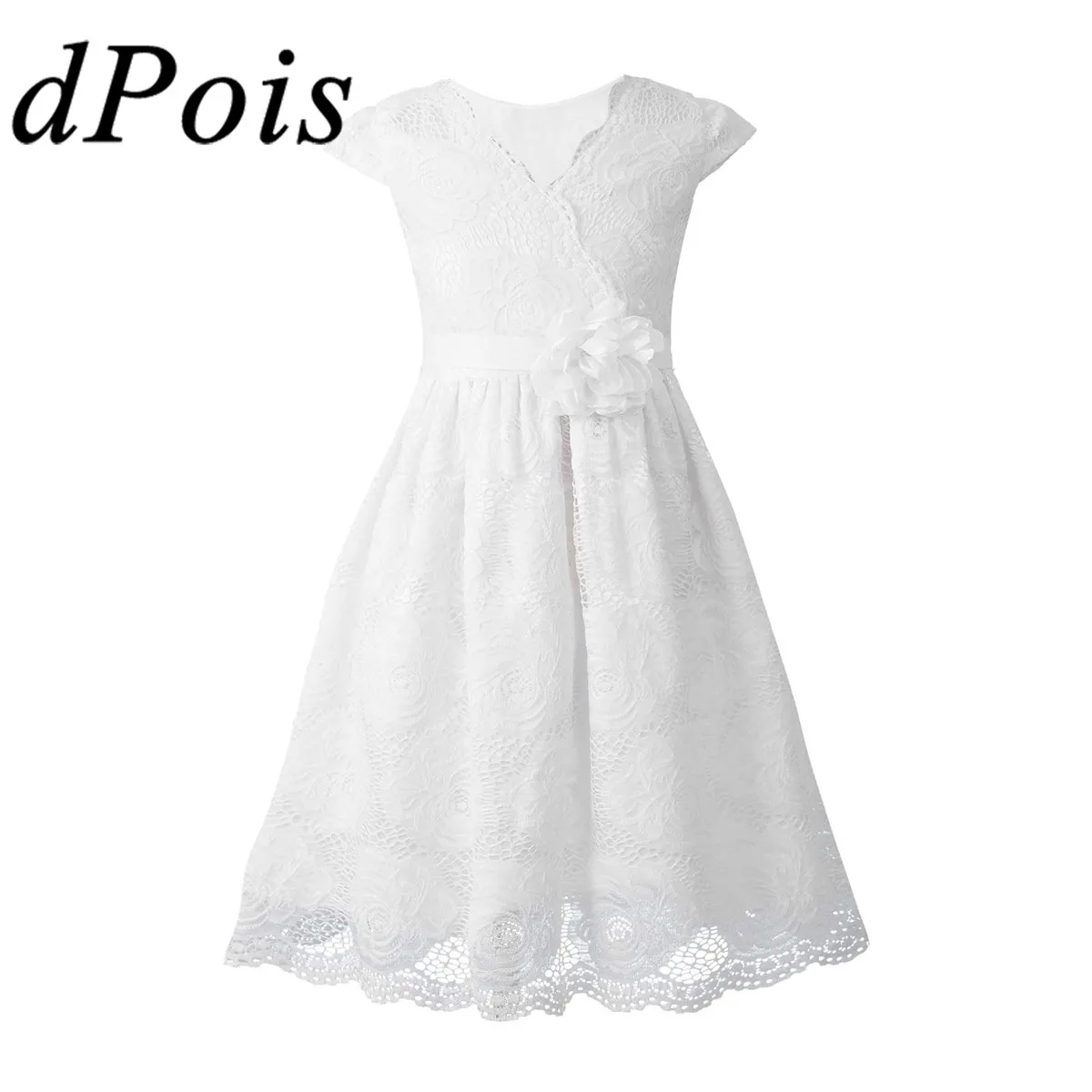 

Kids Dresses for Girls Lace Princess Flower Girls Dress Wedding Birthday Party First Communion Dress Childrens Pageant Costume