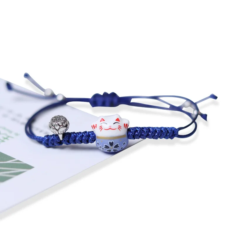 Керамические ювелирные изделия браслет кошка ручной работы счастливый кот