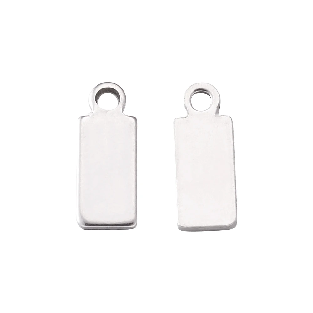 100 шт. прямоугольные пустые штампованные бирки из нержавеющей стали 304 Подвески