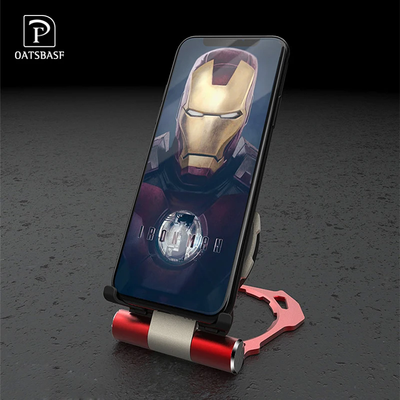 Беспроводное зарядное устройство OATSBASF Qi портативный Железный человек для iPhone8
