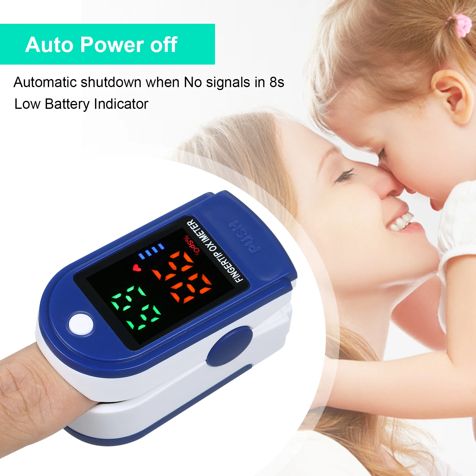 Пульсоксиметр Пальчиковый цифровой для измерения уровня кислорода в крови и