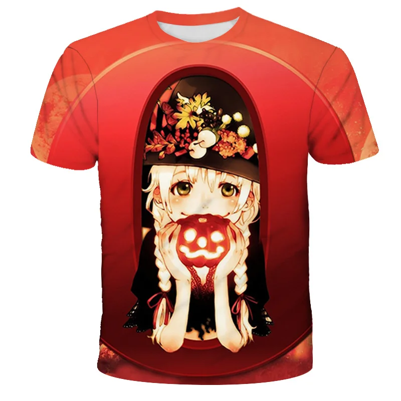

Summer 4-14y women's T-shirt home fashion cartoon cartoon witch T-shirt women's casual home polyester T-shirt
