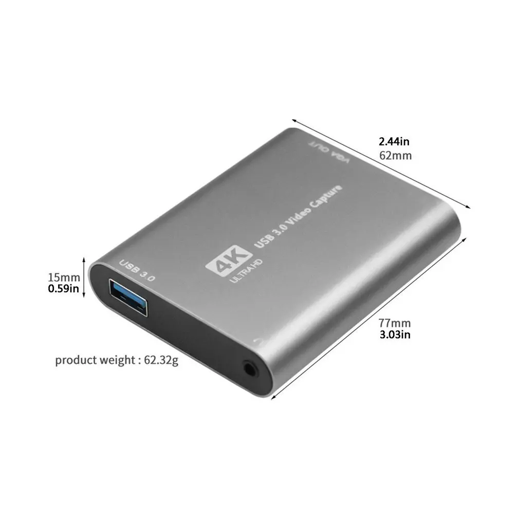

4K 60hz Loop Out HDMI Capture Card Audio Video Recording Plate Live Streaming USB 2.0 3.0 1080p Grabber For PS4 Game
