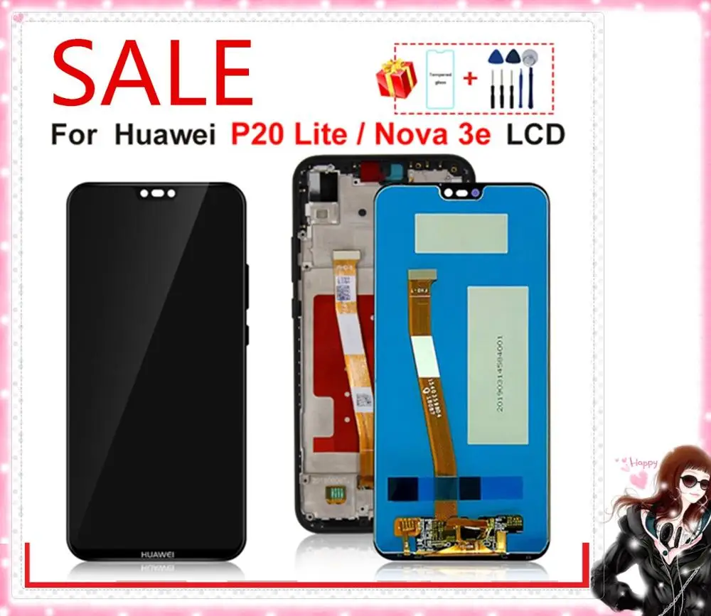 OriginalDisplay для HUAWEI P20 Lite/ Lite Ane-lx3 Nova 3e сменный сенсорный ЖК экран с рамкой | Мобильные