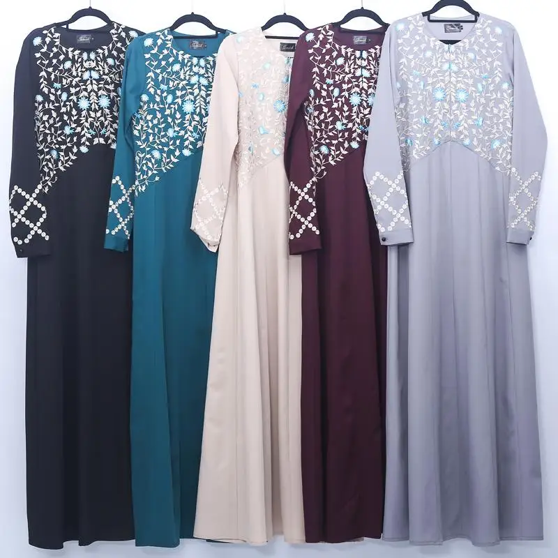 Abaya вышивка Дубайский мусульманский женское длинное платье Кафтан Вечерние