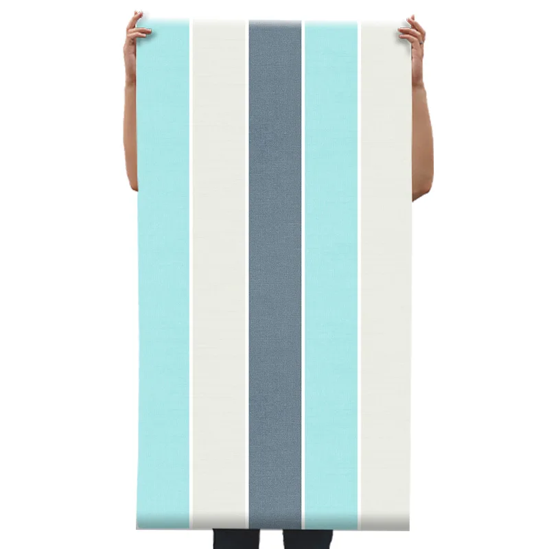 

Mediterranean Style Wallpaper Vertical Stripes Retro Blue Nostalgic Living Room Non-Woven TV Background Wall Nordic Wallpaper