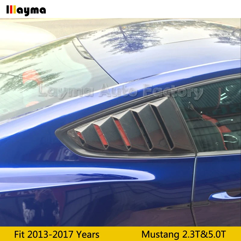 Carbon fiber rear window For Ford Mustang Coupe 2.3 5.0 2015 2016 2017 year car side spoiler blind 2Pcs | Автомобили и мотоциклы