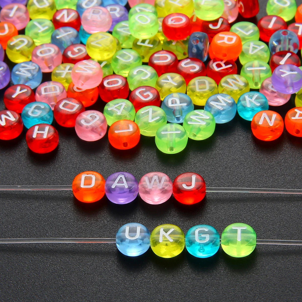 

100pcs/lot Acrylic Spacer Beads Letter Beads Oval Alphabet Beads For Jewelry Making DIY Accessories