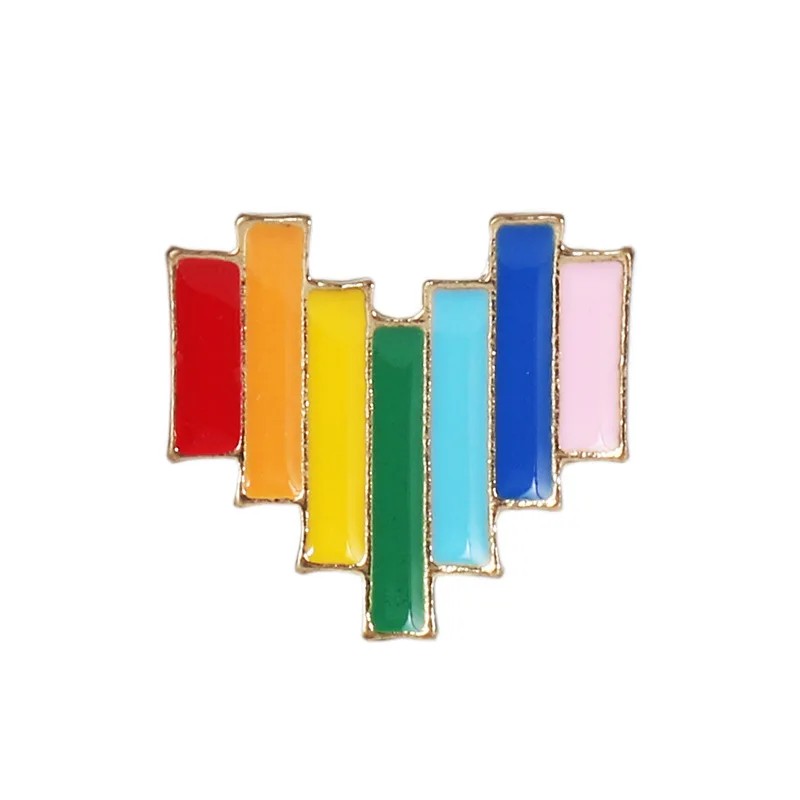 1 шт. ЛГБТ гордость Радуга Сердце булавка значок символ геев лесбиянок любовь