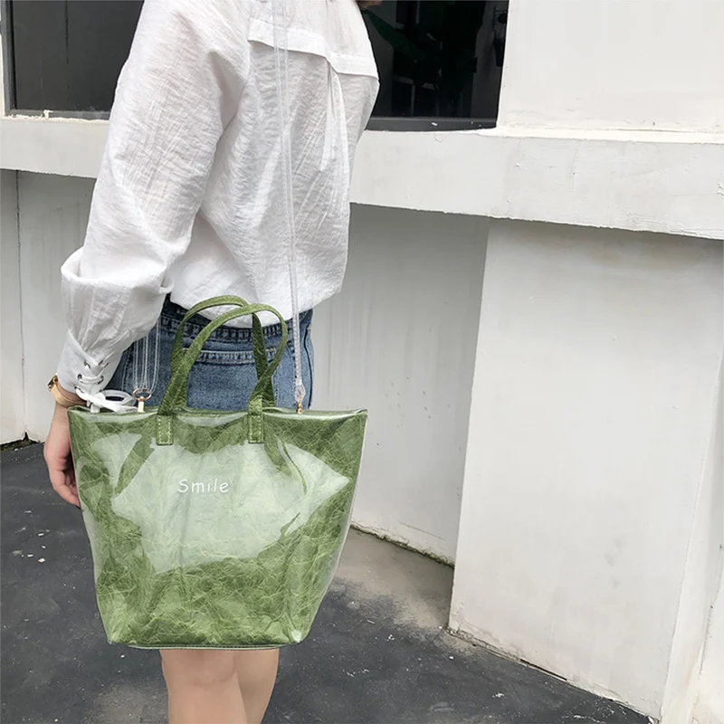 Высококачественная мягкая креативная Сумка-тоут из крафт-бумаги с большим