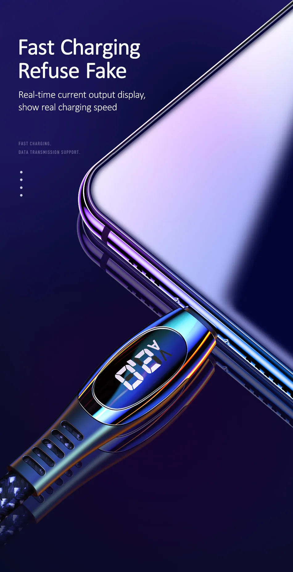 USAMS USB кабель для iPhone Xs Max XR цифровой дисплей Быстрая зарядка данных кабель мобильного телефона для iPhone X 8 7 6 5 iPad провод шнур