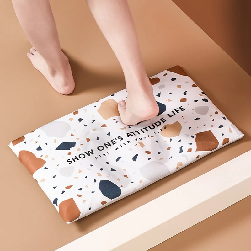 Противоскользящий Быстросохнущий домашний коврик для ванной с диатомом 27