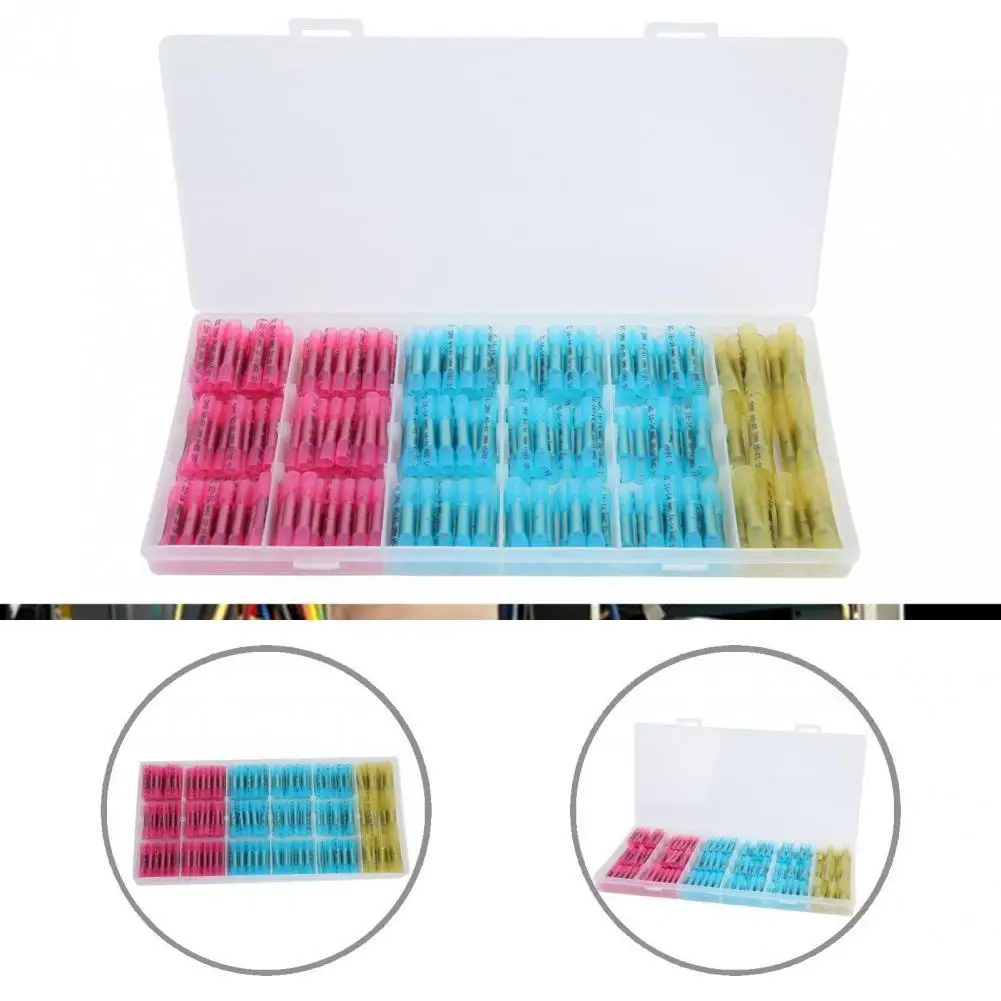 

Flame-Retardant PVC 200Pcs/Set Durable High Efficiency Heat Shrink Wire Connectors Fast Shrinkage for Wire Connection