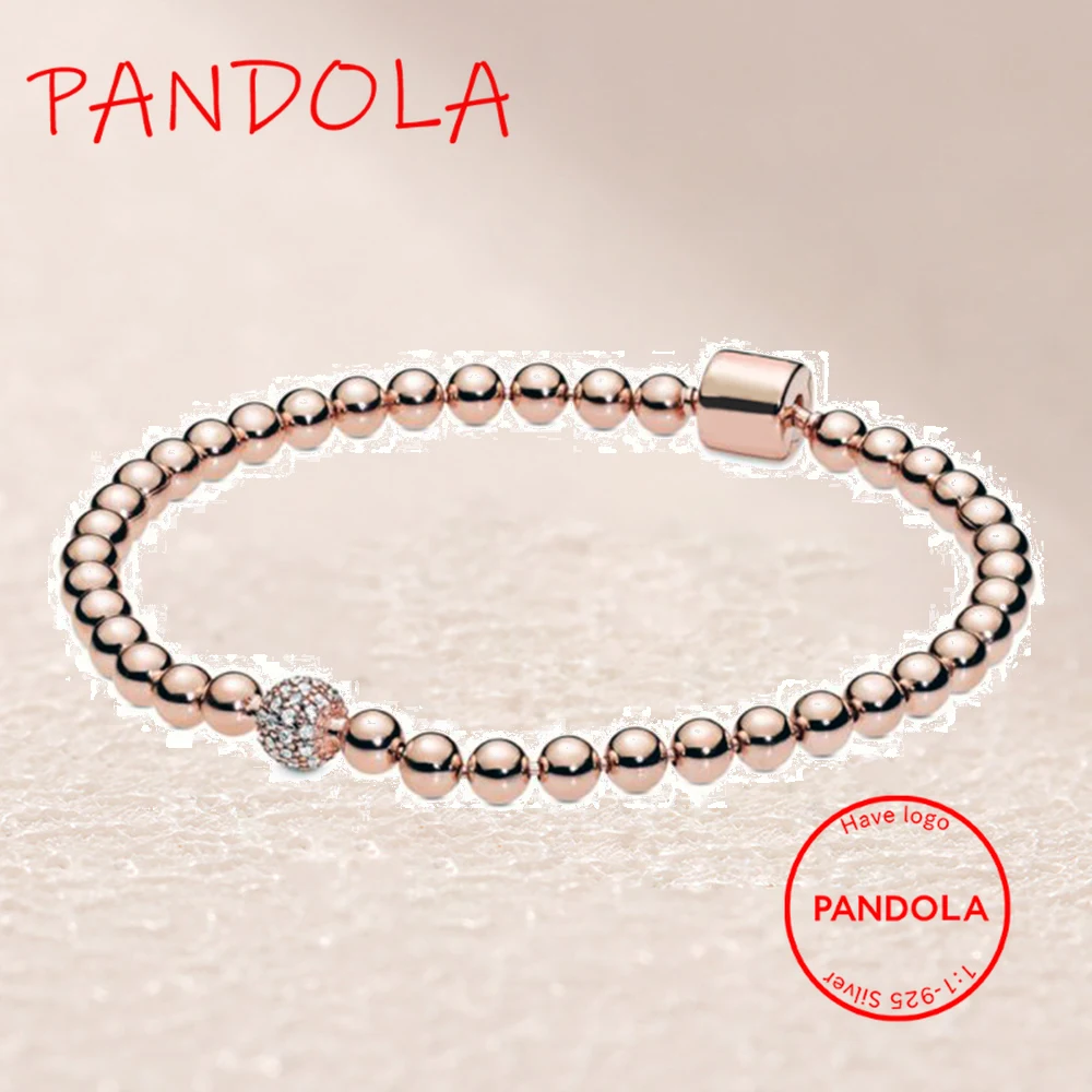

588342CZ Rose Beads & Pave Bracelet