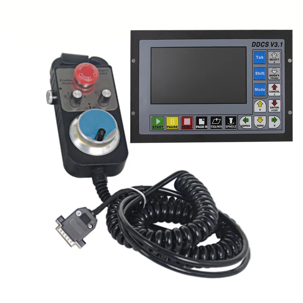 

DDCS4 V3.1 4 Axis Standalone/Offline CNC Motion Controller and Handwheel with E-stop button for Router Milling