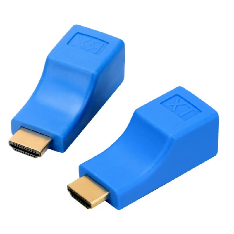 

30m 2pcs for HDMI-compatible Network Extender RJ45 Ports to 30m compatible Extension CAT-5E/6 UTP LAN Ethernet Cable Adapter