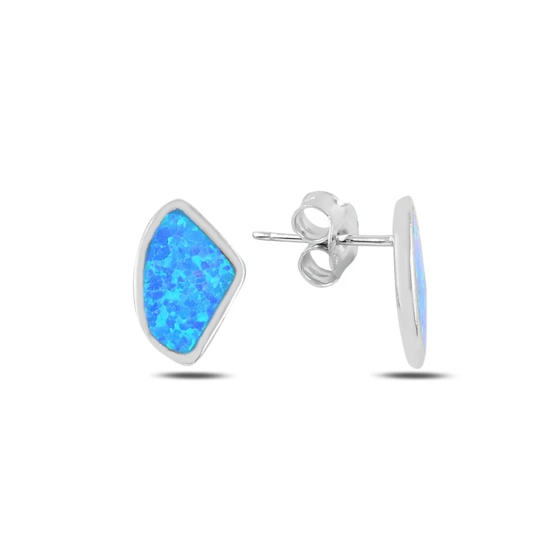 

Silverlina Silver Asymmetric Opal Stone Earrings