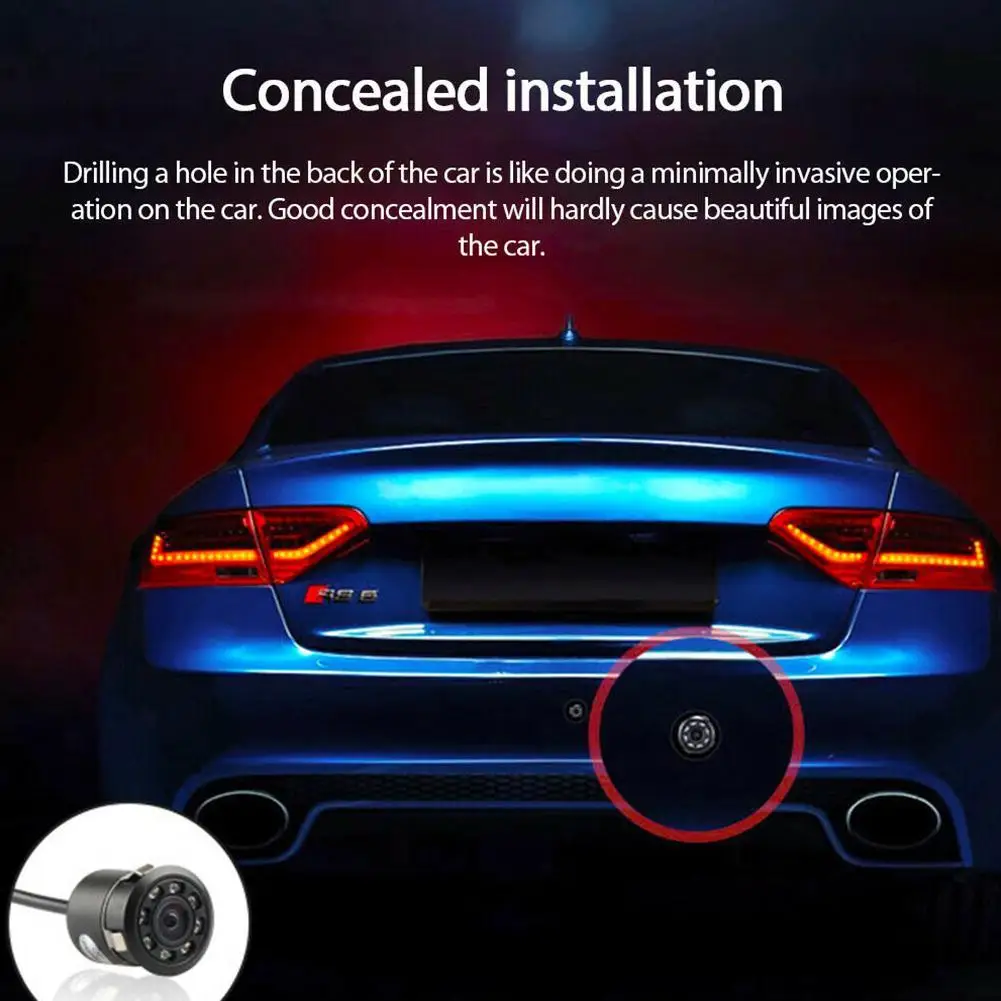 

170 HD Car Rear View Camera Reversing For Car 8 LED Waterproof Monitoring CCD Backup Angle Vision Night Wide Parking Camer F1G5