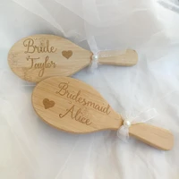 personalized wedding bridesmaid favor gift bride hair brush baby shower bamboo comb birthday party gift christmas gifts