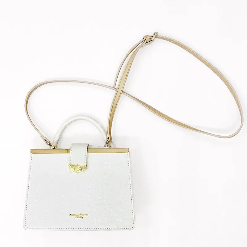 

New Variety Sakura Hardware Buckle Double Small Square Bag Fashion Commute Hand Bag Mobile Phone Bag Urban Style Female Bag