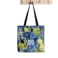 2021 shopper kitty forest tote bag printed tote bag women harajuku shopper handbag girl shoulder shopping bag lady canvas bag