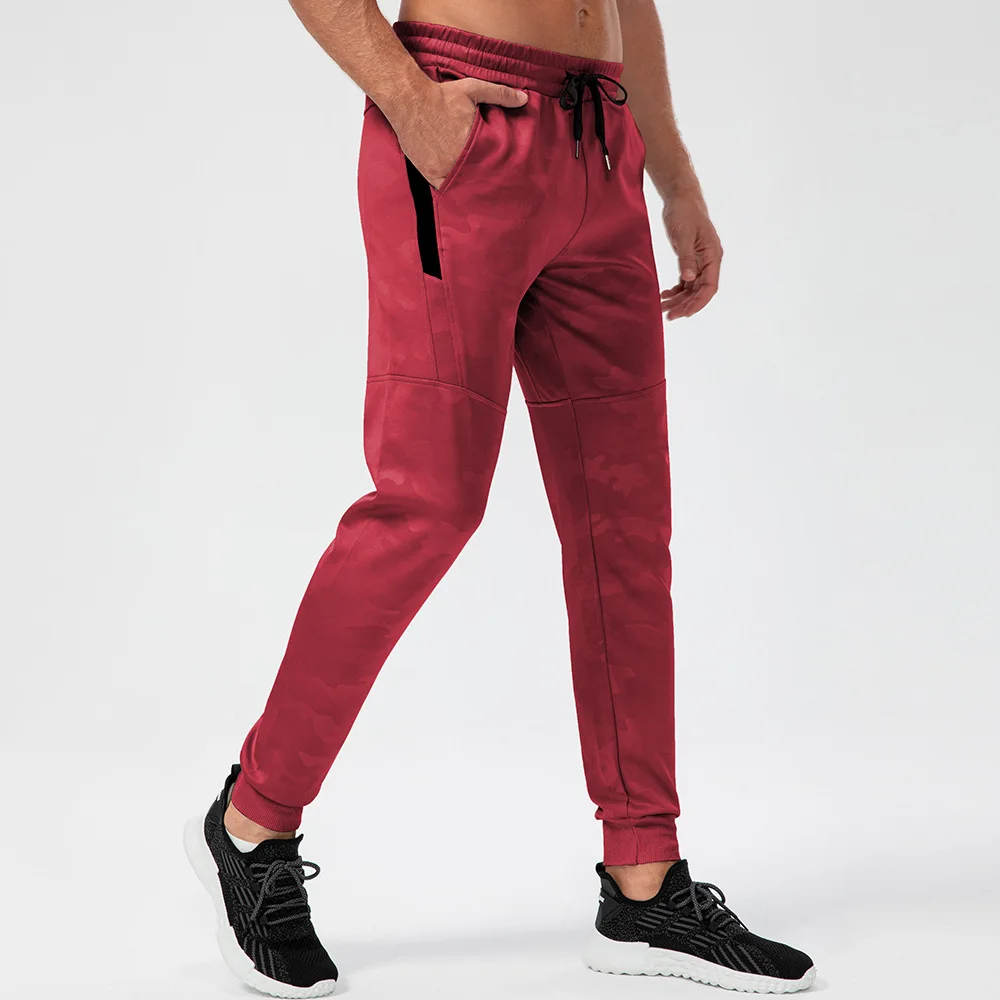 Men Loose Running Sport Pants Zipper Pocket Camouflage Print Jogging Sweatpants Casual Outdoor Training Fitness Workout Trousers