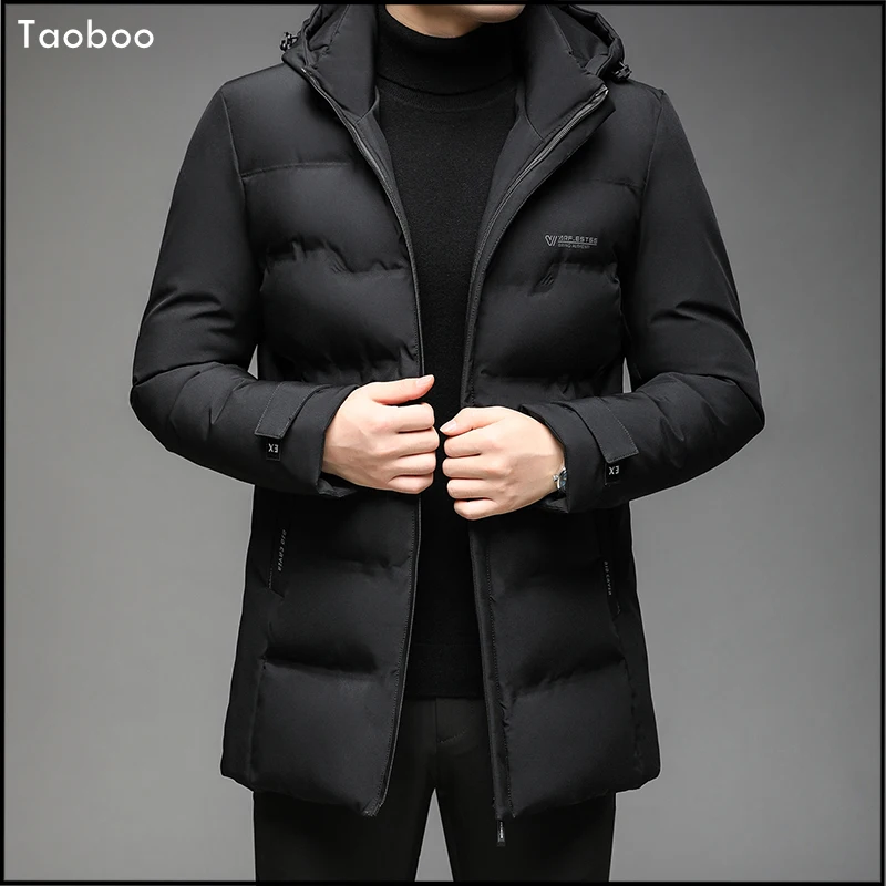 

Высококачественный мужской пуховик на зиму, ветровка, куртка с капюшоном, Мужская одежда, деловая Повседневная зимняя парка для мужчин 1802