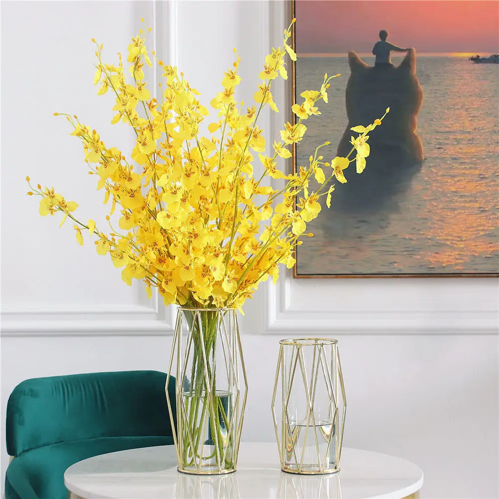 

Water culture transparent glass metal vase in North Europe