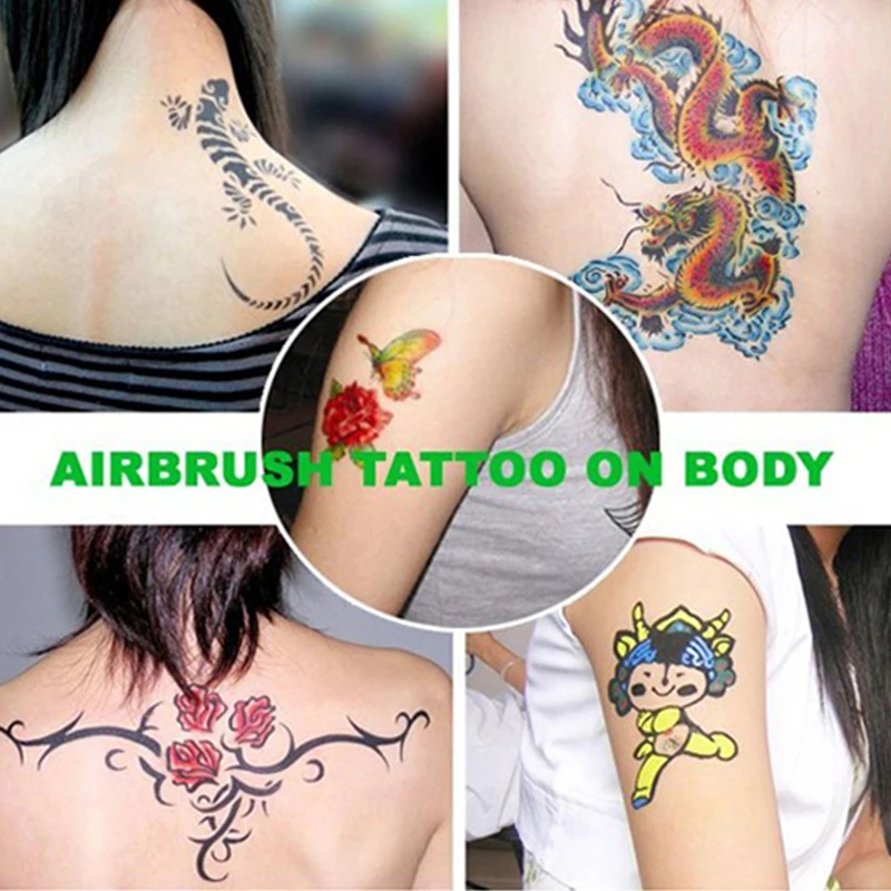 

200pcs Airbrush Glitter Tattoo Stencil For Body Art Animal Plant Flower Fairy Cartoon Henna temporary Tattoo Stencil