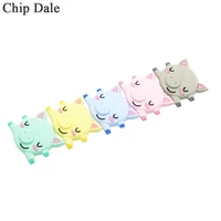 chip dale 5pcs cute pig silicone beads food grade chewable necklace accessories baby teething toys cartoon pacifier chain bead