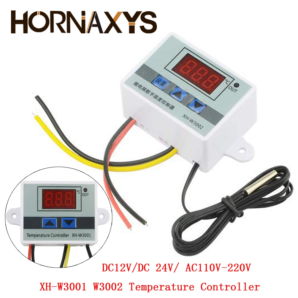 

AC 110-220V Digital LED Temperature Controller XH-W3001 W3002 For Incubator Cooling Heating Switch Thermostat NTC Sensor