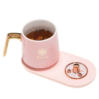 retro electric beverage cup warmer for coffee milk tea cocoa water home office mug warming coaster with timer auto onoff