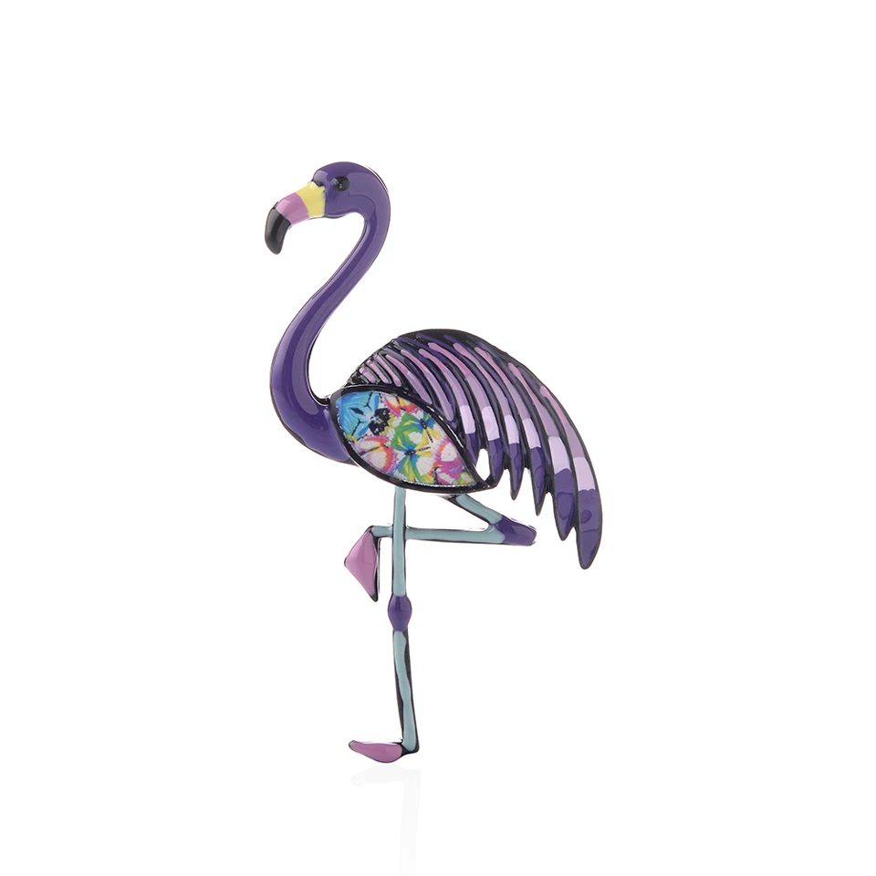 

Cring Coco Animal Flamingo Swan Brooch Pins for Women Clothing Purple Enamel Alloy Cartoon Bird Brooches Pin Brochase Jewelry