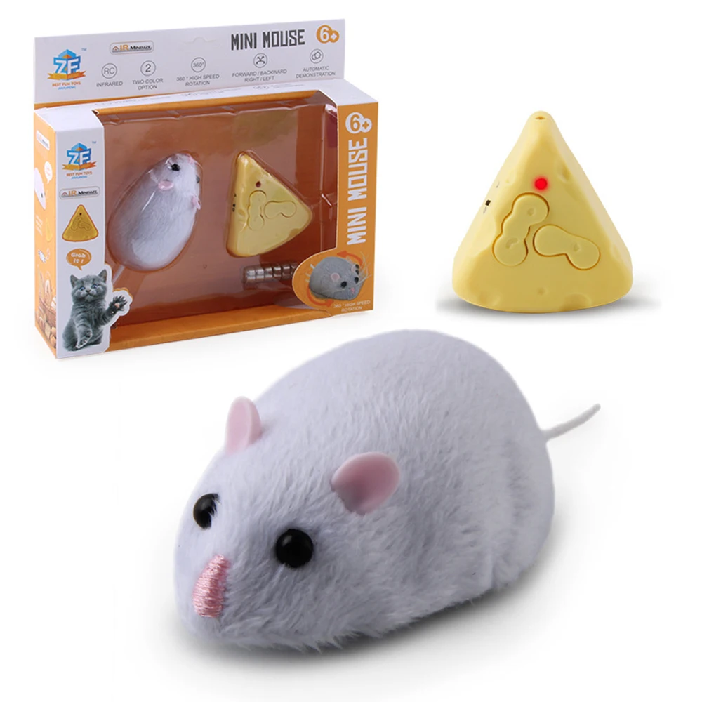 

Electronic Remote Control Rat Plush Toys RC Mouse Simulation Flocking Emulation Mise Cat Dog Pet Trick Toys