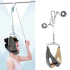 Комплект для вытягивания шеи на двери, подвесной дышащий Рогатка на шею, растягивающийся Регулируемый шейный корректор, Растяжитель шеи, инструмент для ухода за шеей