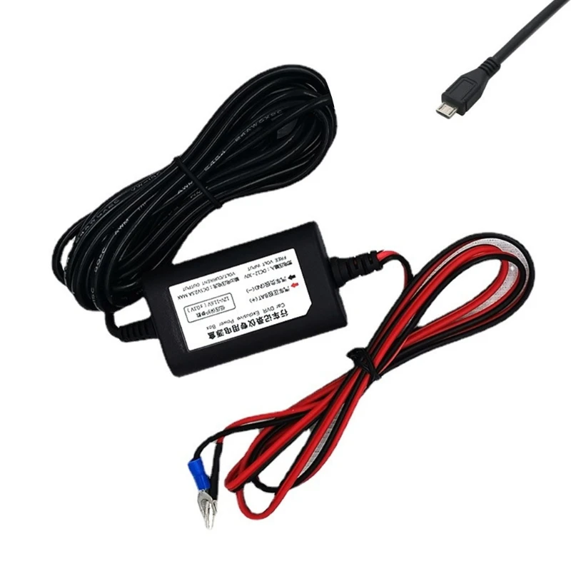 

Dash Cam Hardwire Kit 12V/24V to 5V 2A Converter Cable Mini USB Step-Down Line