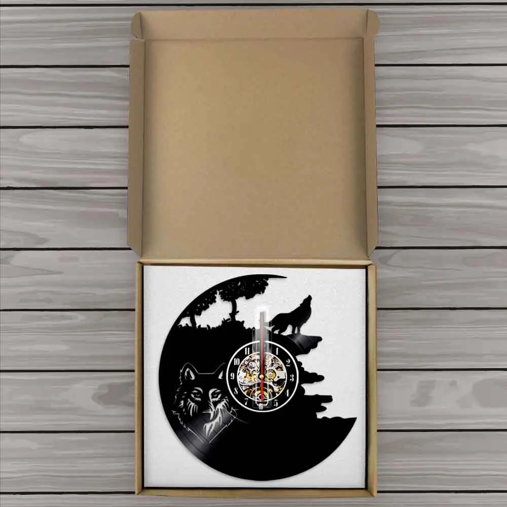 Настенные часы с волком воем на Луне настенные изображением дикой природы