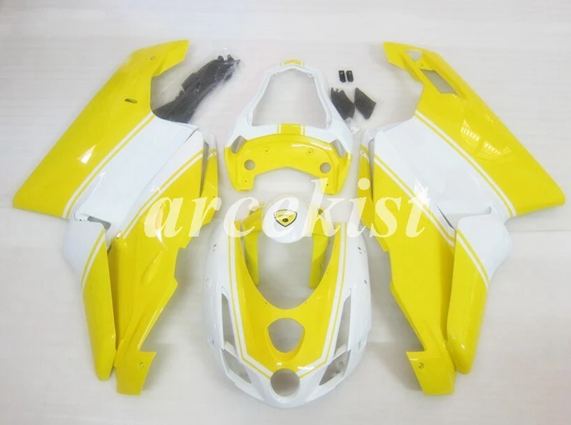 

Новый стиль впрыска ABS мотоцикл Полный обтекатели комплект подходит для Ducati 749 999 2003 2004 03 04 пользовательские желтый белый