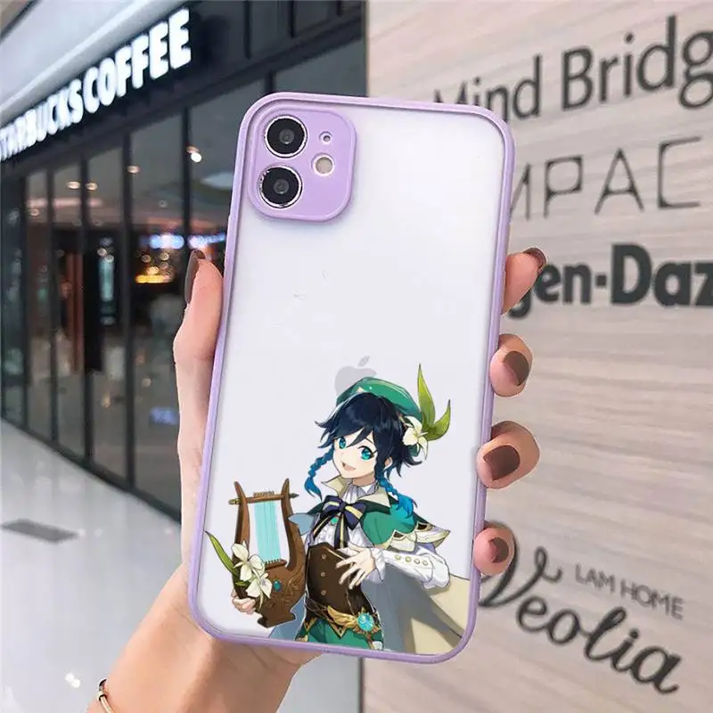 

Hot game genshin impact Phone Case matte transparent For iphone 7 8 11 12 plus mini x xs xr pro max cover