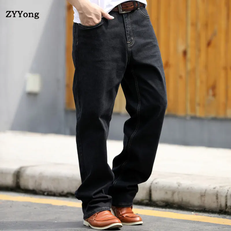 2020 New Men Jeans Wide Leg Denim Pants Loose Hip Hop Skateboard Jeans Straight Trousers Harem Baggy Pants Male Clothes 28-44